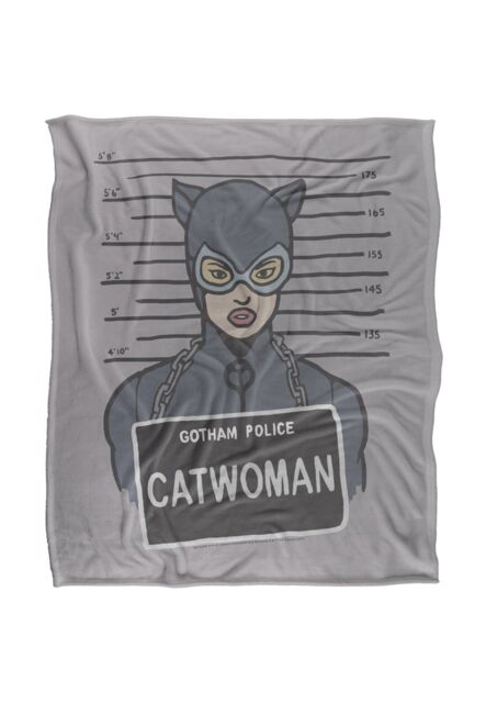 DC Comics Batman The Catwoman Mugshot Blanket 152 x 127 cm in White - image 1