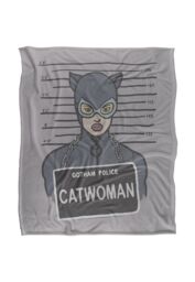 DC Comics Batman The Catwoman Mugshot Blanket 152 x 127 cm in White - thumbnail 1