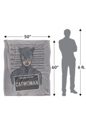DC Comics Batman The Catwoman Mugshot Blanket 152 x 127 cm in White - thumbnail 5