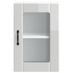 Berkfield Home Kitchen Wall Cabinet with Glass Door Lucca High Gloss White - thumbnail 6