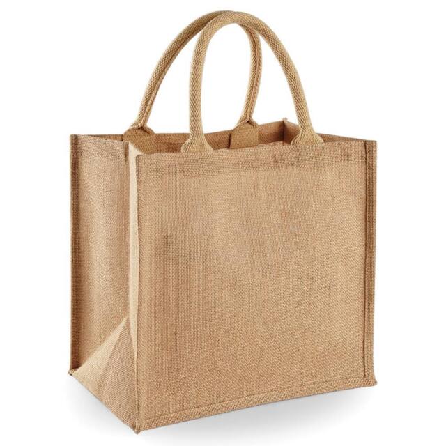 Westford Mill Jute Mini Tote Shopping Bag (14 Litres) in Natural