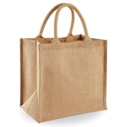 Westford Mill Jute Mini Tote Shopping Bag (14 Litres) in Natural - thumbnail 1