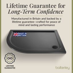 Balterley Premium Shower Tray - Left Hand Offset Quadrant - 1000mm x 800mm - Slate Grey - thumbnail 6
