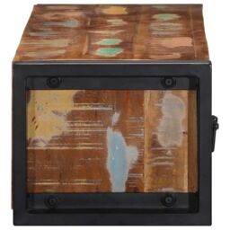 Berkfield Home TV Cabinet 100x30x25 cm Solid Wood Reclaimed in Brown - Size: 100 x 30 x 25 cm - thumbnail 4