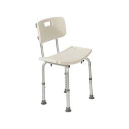 Nordara Adjustable Aluminium Shower Chair with Arms & Backrest in White