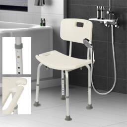 Nordara Adjustable Aluminium Shower Chair with Arms & Backrest in White - thumbnail 4