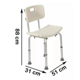 Nordara Adjustable Aluminium Shower Chair with Arms & Backrest in White - thumbnail 2