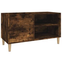 Berkfield Home Record Cabinet Smoked Oak 84.5x38x48 cm Engineered Wood in Brown - thumbnail 2