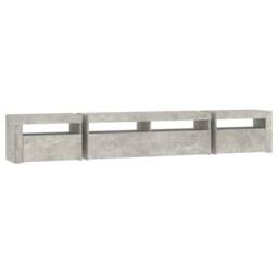 Berkfield Home TV Cabinet with LED Lights Concrete Grey 240x35x40 cm - Size: 240 x 35 x 40 cm - thumbnail 8