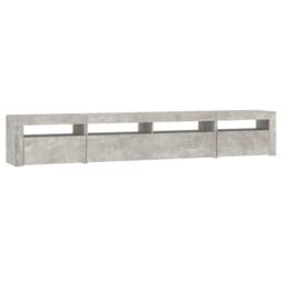 Berkfield Home TV Cabinet with LED Lights Concrete Grey 240x35x40 cm - Size: 240 x 35 x 40 cm - thumbnail 7