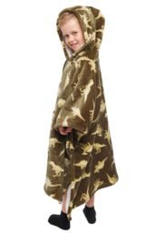 Bedlam 'Dino' Super Cosy Plush Hooded Throw in Green - thumbnail 2