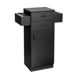 Gymax Beauty Salon Storage Cabinet Locking Beauty Styling Equipment Station in Black - thumbnail 5