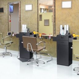 Gymax Beauty Salon Storage Cabinet Locking Beauty Styling Equipment Station in Black - thumbnail 4