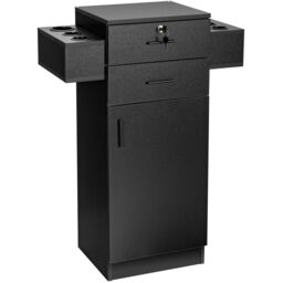 Gymax Beauty Salon Storage Cabinet Locking Beauty Styling Equipment Station in Black - thumbnail 6