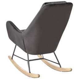 Wyld and Coco Grey Velvet Rocking Chair - Wooden Rockers Metal Legs - thumbnail 5