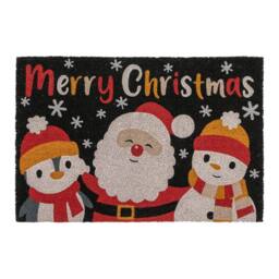 JVL Festive Latex Backed Coir Doormat, 60x90cm, Merry Christmas in Black - Size: 60 cm x 90 cm - thumbnail 1