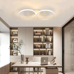 Goeco LED Ceiling Light, 36W, Modern Design, 3000K, for Bedroom Hallway 54cm in White - thumbnail 8