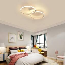 Goeco LED Ceiling Light, 36W, Modern Design, 3000K, for Bedroom Hallway 54cm in White - thumbnail 2