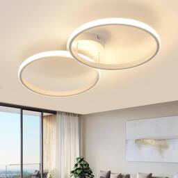Goeco LED Ceiling Light, 36W, Modern Design, 3000K, for Bedroom Hallway 54cm in White - thumbnail 1