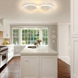 Goeco LED Ceiling Light, 36W, Modern Design, 3000K, for Bedroom Hallway 54cm in White - thumbnail 7