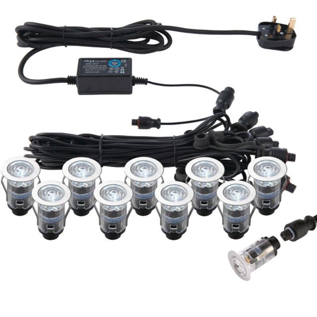 Loops IP67 Outdoor Decking Plinth Lights 10x 25mm Colour Changing Daylight Blue Lamp - image 1