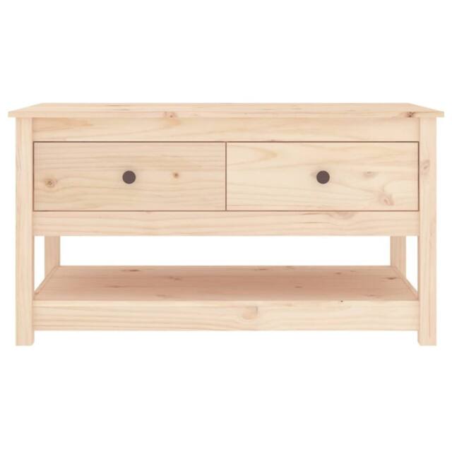 Berkfield Home Beautiful Coffee Table 102x49x55 cm Solid Wood Pine in Light Tan - Size: 102 x 49 x 55 cm - image 1