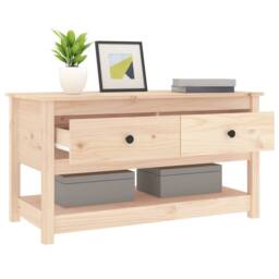 Berkfield Home Beautiful Coffee Table 102x49x55 cm Solid Wood Pine in Light Tan - Size: 102 x 49 x 55 cm - thumbnail 8