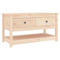 Berkfield Home Beautiful Coffee Table 102x49x55 cm Solid Wood Pine in Light Tan - Size: 102 x 49 x 55 cm - thumbnail 3