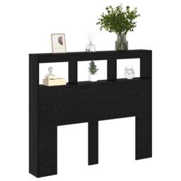 Berkfield Home Black Oak Headboard Black Oak Engineered Wood 120 x 17 x 102 cm - thumbnail 3