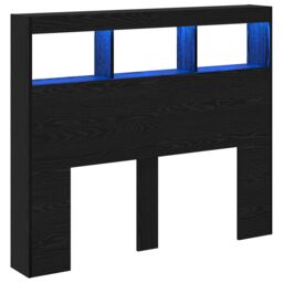 Berkfield Home Black Oak Headboard Black Oak Engineered Wood 120 x 17 x 102 cm - thumbnail 2