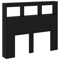 Berkfield Home Black Oak Headboard Black Oak Engineered Wood 120 x 17 x 102 cm - thumbnail 5