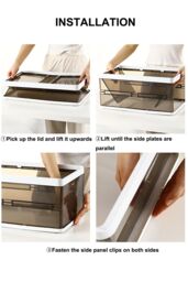 Living and Home 40 x 25 x 20cm Foldable Clothes Wardrobe Drawer Storage Box with Lid in Brown - Size: 40 x 25 x 20 cm - thumbnail 6