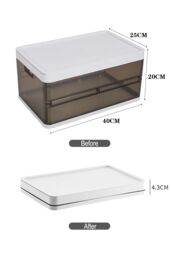 Living and Home 40 x 25 x 20cm Foldable Clothes Wardrobe Drawer Storage Box with Lid in Brown - Size: 40 x 25 x 20 cm - thumbnail 3