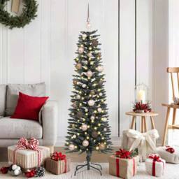 Berkfield Home Elegant Artificial Christmas Tree with 150 LEDs Green 43 x 43 x 150 cm - thumbnail 2