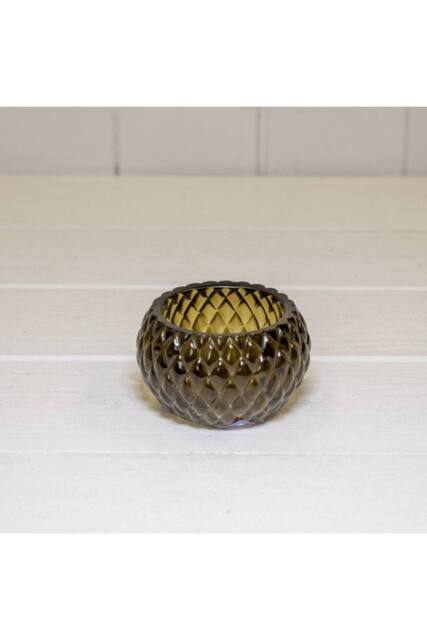 KDMD Olive Green Diamond Pattern Tealight Holder - image 1