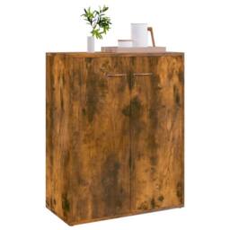 Berkfield Home Sideboard Smoked Oak 60x30x75 cm Engineered Wood in Brown - Size: 60 x 30 x 75 cm - thumbnail 4