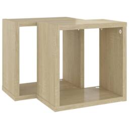 Berkfield Home Wall Cube Shelves 2 pcs Sonoma Oak 26x15x26 cm in Brown - Size: 26 x 15 x 26 cm - thumbnail 5