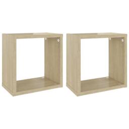 Berkfield Home Wall Cube Shelves 2 pcs Sonoma Oak 26x15x26 cm in Brown - Size: 26 x 15 x 26 cm - thumbnail 1