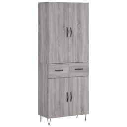Berkfield Home Highboard Grey Sonoma 69.5x34x180 cm Engineered Wood - thumbnail 2