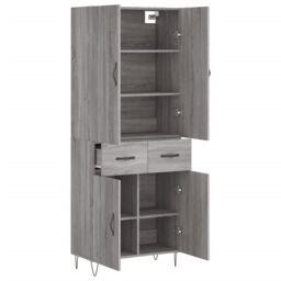 Berkfield Home Highboard Grey Sonoma 69.5x34x180 cm Engineered Wood - thumbnail 4