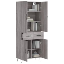 Berkfield Home Highboard Grey Sonoma 69.5x34x180 cm Engineered Wood - thumbnail 3