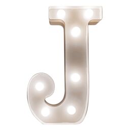 mysmartbuy Battery Powered 3D Letter J LED Light - Freestanding or Wall Mounted Alphabet Lighting Home or Party Decoration - H22 x W14 x D3cm in White - thumbnail 1