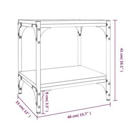 Berkfield Home TV Cabinet Black 40x33x41 cm Engineered Wood & Steel - Size: 40 x 33 x 41 cm - thumbnail 9