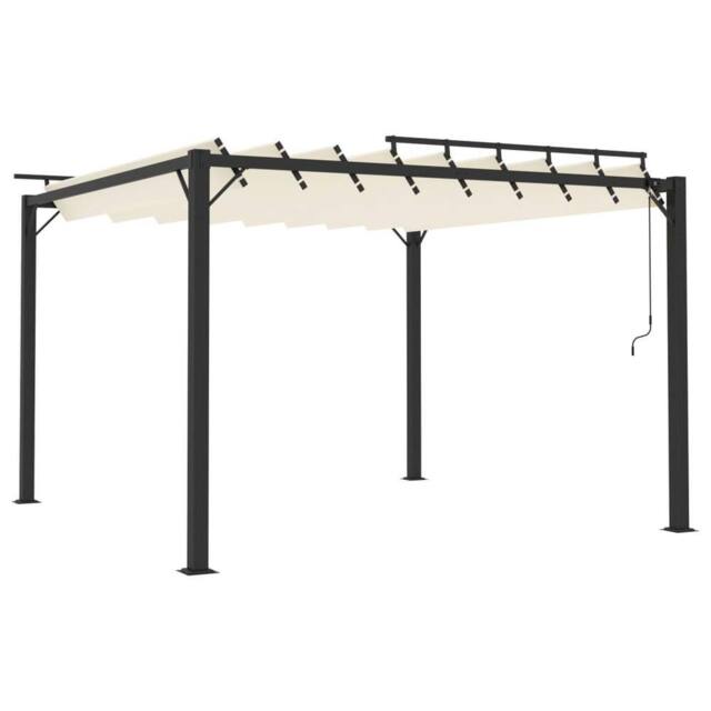 Berkfield Home Gazebo with Louvered Roof 3x3 m Cream Fabric & Aluminium in Beige - image 1