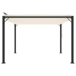 Berkfield Home Gazebo with Louvered Roof 3x3 m Cream Fabric & Aluminium in Beige - thumbnail 4