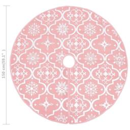 Berkfield Home Luxury Christmas Tree Skirt with Sock Pink 150 cm Fabric - thumbnail 8
