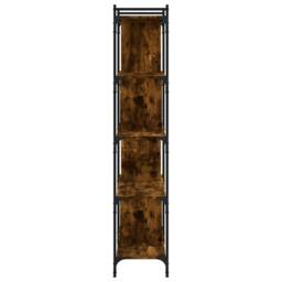 Berkfield Home Bookcase 5-Tier Smoked Oak 76x32x158 cm Engineered Wood in Brown - Size: 76 x 32 x 158 cm - thumbnail 5