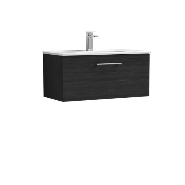 Balterley Bathroom 1 Soft Close Drawer, Wall Hung Vanity Unit, Black, 800mm in Black - image 1