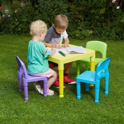 Liberty House Toys Children's Multi-Coloured Table & 4 Chairs Set - thumbnail 2