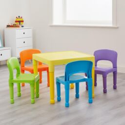 Liberty House Toys Children's Multi-Coloured Table & 4 Chairs Set - thumbnail 3